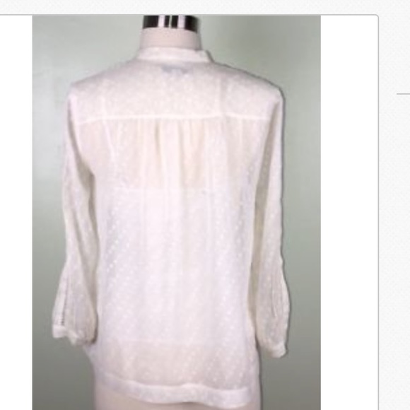 Madewell ivory sheer long sleeve blouse - Picture 3 of 3
